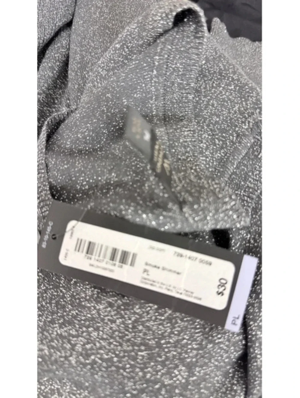Worthington gray/silver metallic shimmer light sweater petite large xmas party